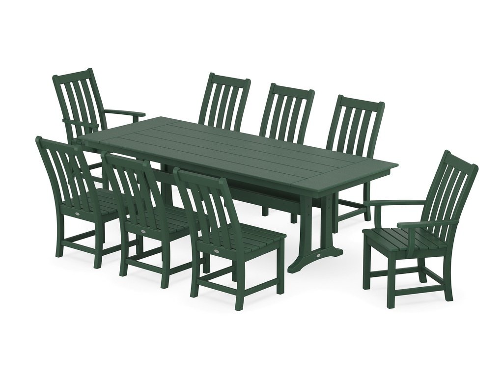 Vineyard 9-Piece Farmhouse Dining Set with Trestle Legs Photo