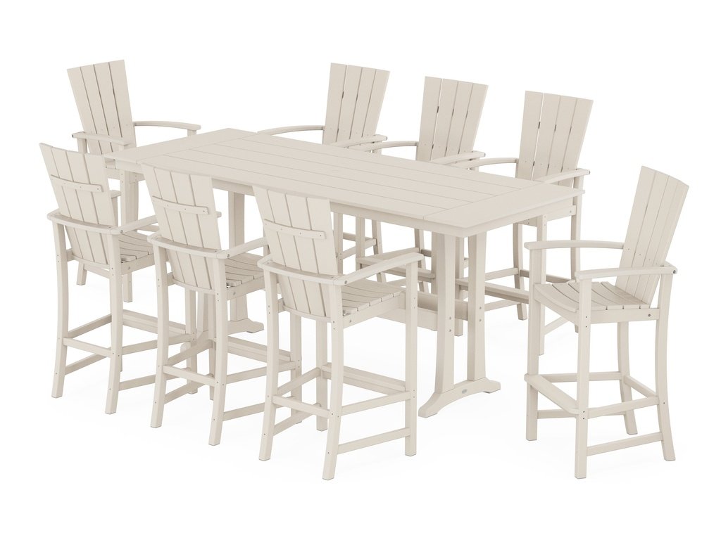 Quattro Adirondack 9-Piece Farmhouse Bar Set with Trestle Legs Photo