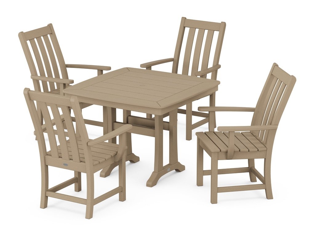 Vineyard 5-Piece Dining Set with Trestle Legs Photo