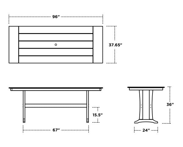 Farmhouse Trestle 38” x 96” Counter Table | Natural Finish - Retreat Home Furniture