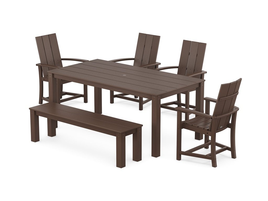 Modern Adirondack 6-Piece Parsons Dining Set with Bench Photo