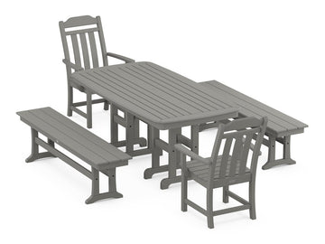 Country Living 5-Piece Dining Set with Benches Photo