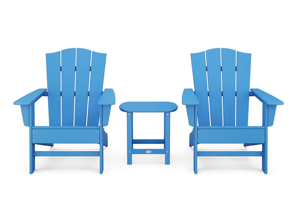 Wave 3-Piece Adirondack Chair Set with The Crest Chairs Photo