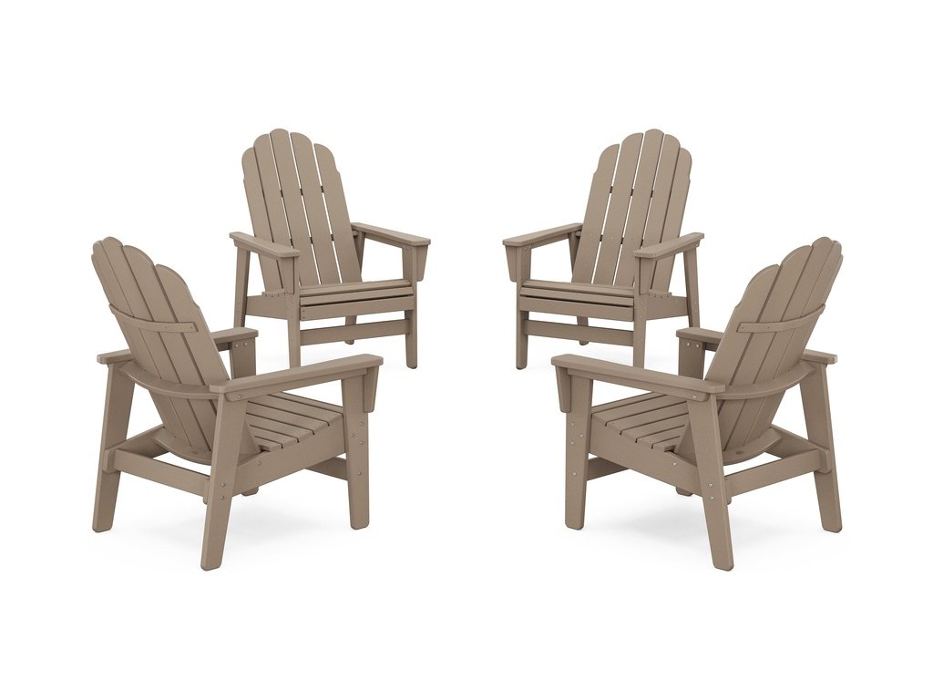 4-Piece Vineyard Grand Upright Adirondack Chair Conversation Set Photo