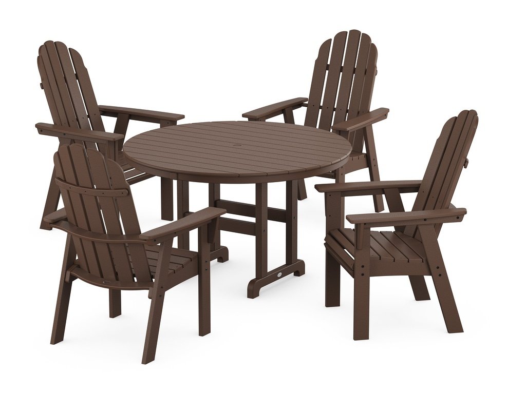 Vineyard Curveback Adirondack 5-Piece Round Farmhouse Dining Set Photo