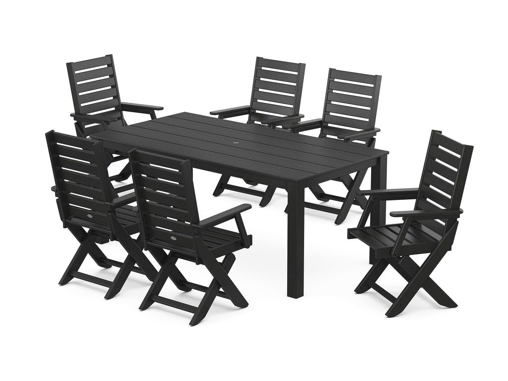 Captain Folding Chair 7-Piece Parsons Dining Set Photo