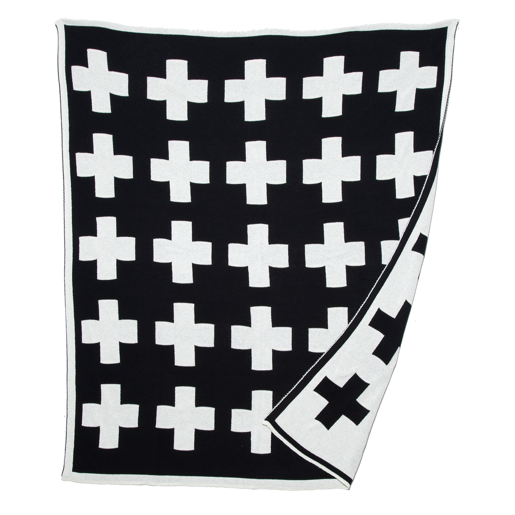 Swiss Cross Reversible Throw Blanket - Retreat Home Furniture