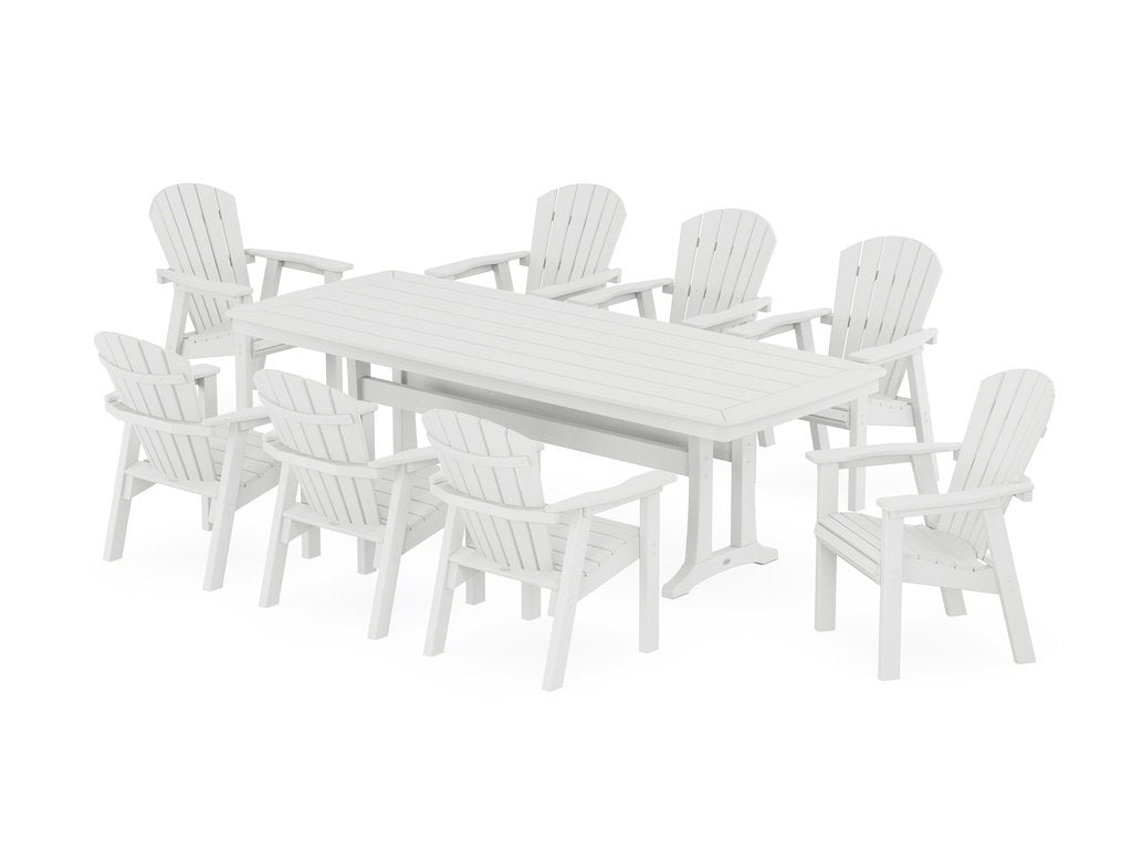 Seashell 9-Piece Dining Set with Trestle Legs Photo