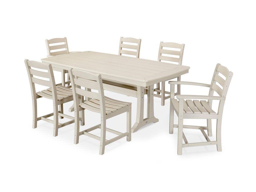 La Casa Café 7-Piece Dining Set with Trestle Legs Photo