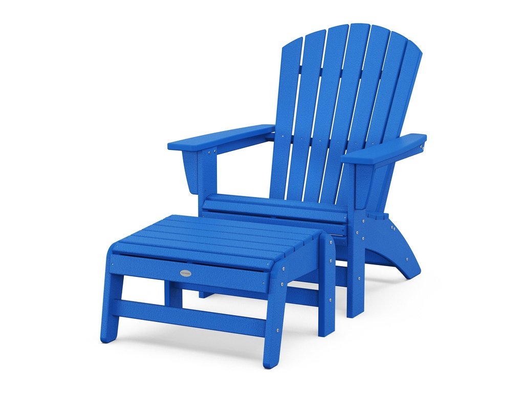 Nautical Grand Adirondack Chair with Ottoman Photo