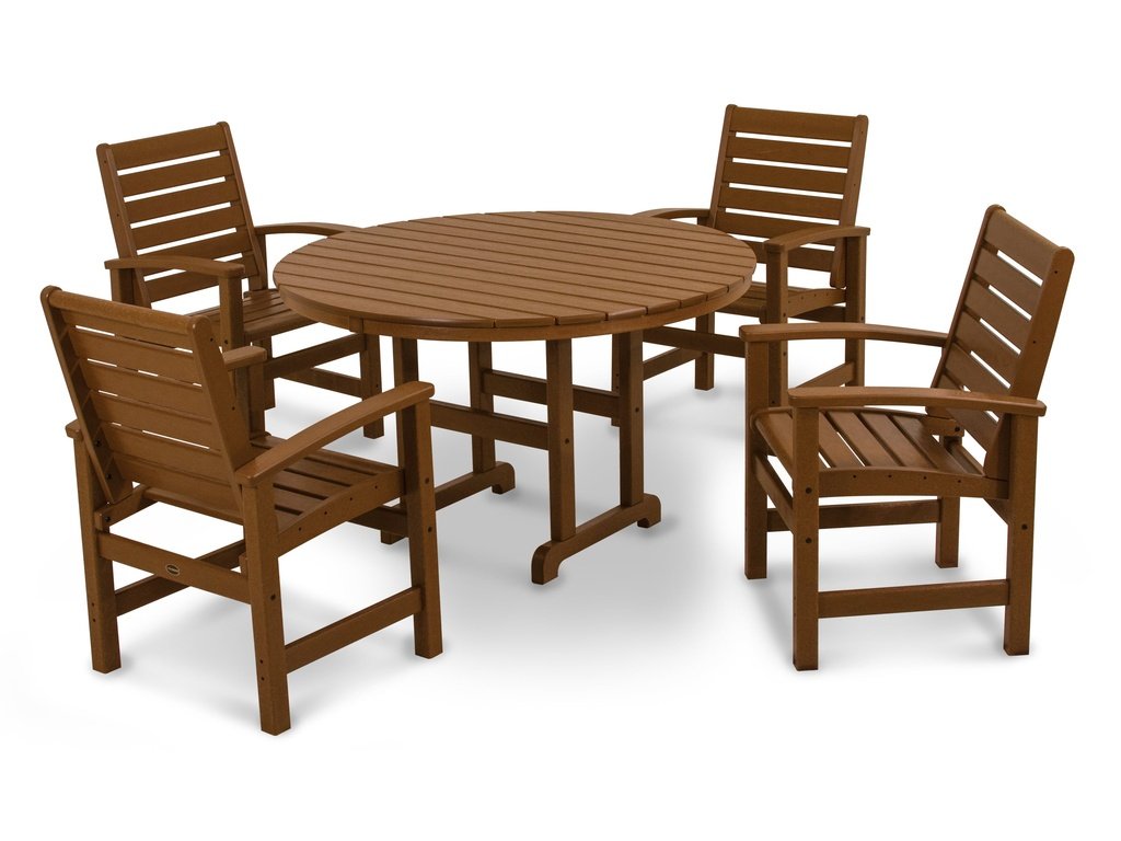 Signature 5-Piece Round Farmhouse Dining Set Photo