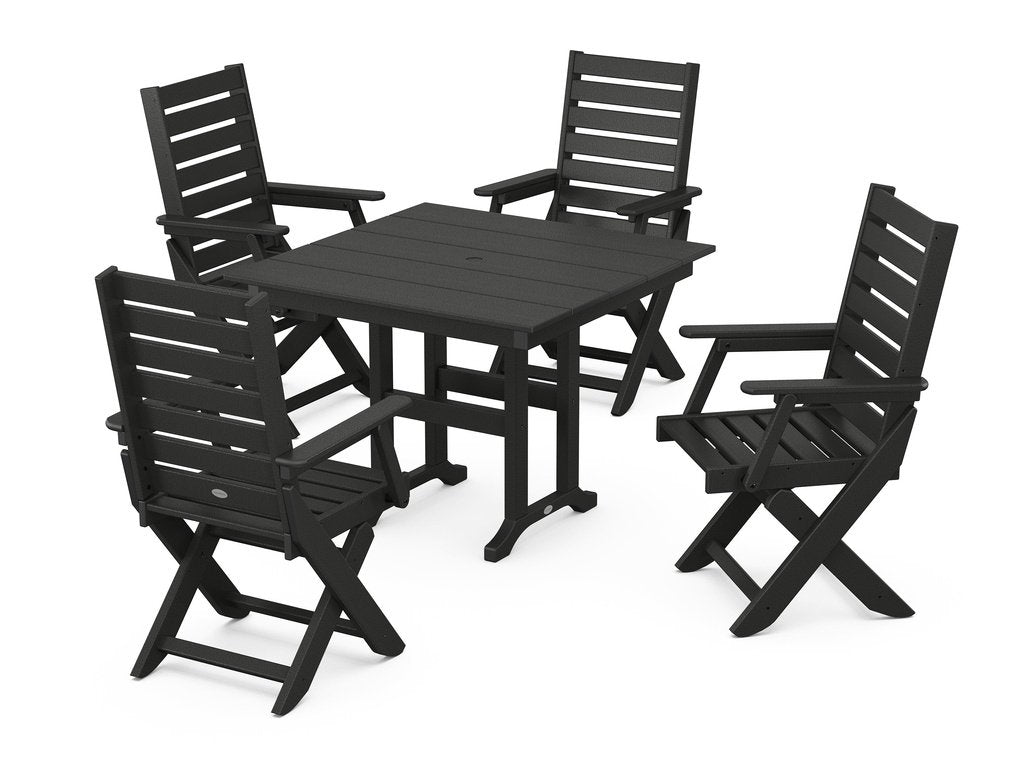 Captain Folding Chair 5-Piece Farmhouse Dining Set Photo