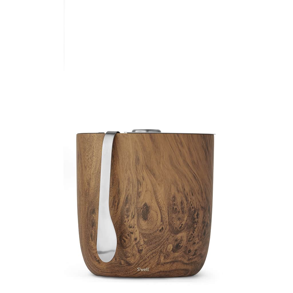 S'well - Ice Bucket + Tongs - Teakwood - Retreat Home Furniture