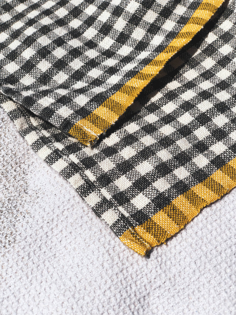 Two-Tone Gingham Grey and Dijon Towels