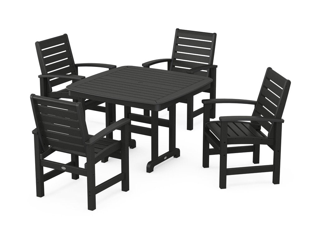 Signature 5-Piece Dining Set with Trestle Legs Photo