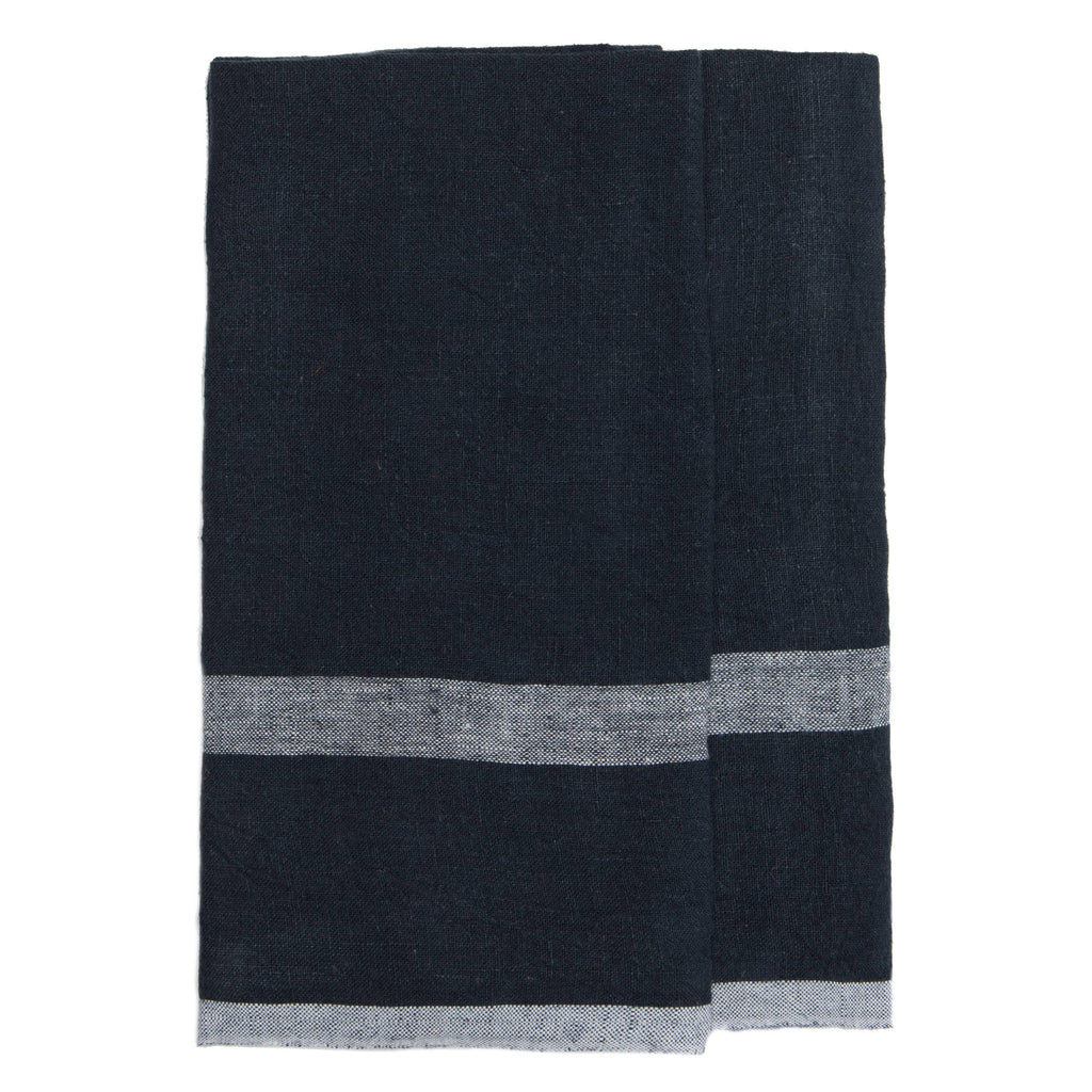 Laundered Linen Indigo/White Towels 20x30 - Set of 2 - Retreat Home Furniture