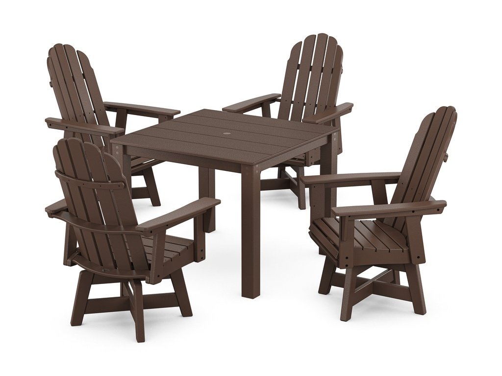 Vineyard Curveback Adirondack 5-Piece Parsons Swivel Dining Set Photo