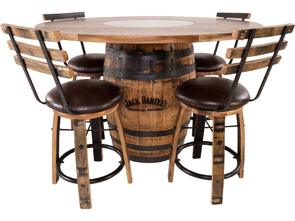 Jack Daniels Pub Table with 56" Hickory Top