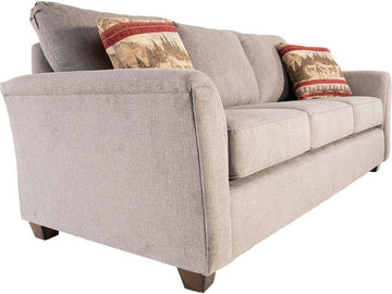 Jaylon Fog Sofa w/ Larimore Red Pillows