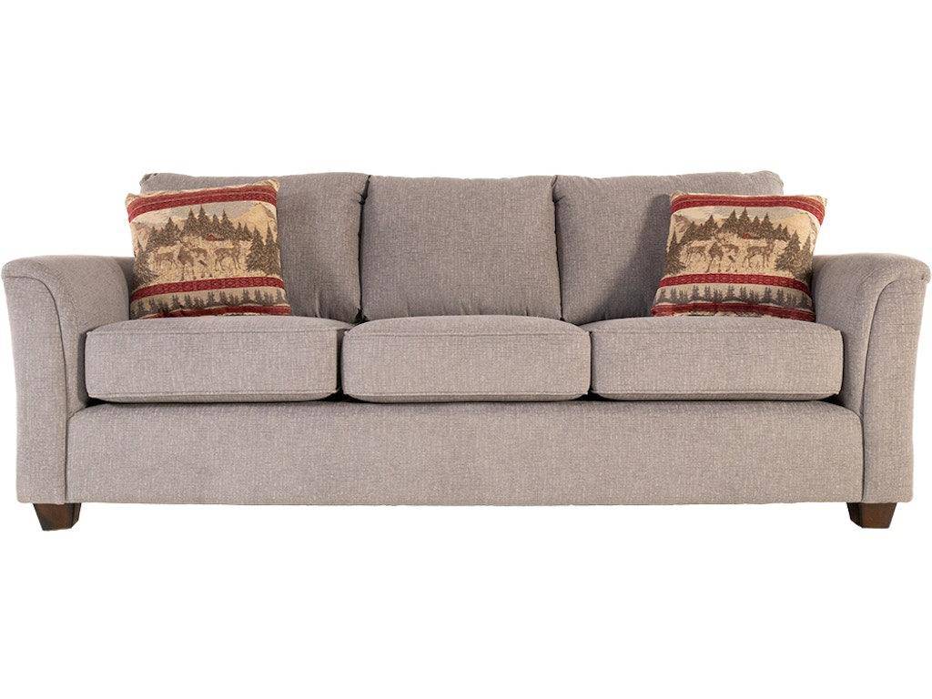 Jaylon Fog Sofa w/ Larimore Red Pillows