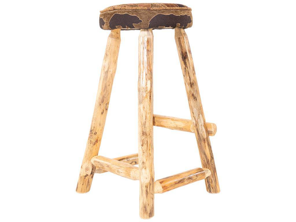 Rustic Red Pine 30" Barstool - Grizzly Apache - Retreat Home Furniture