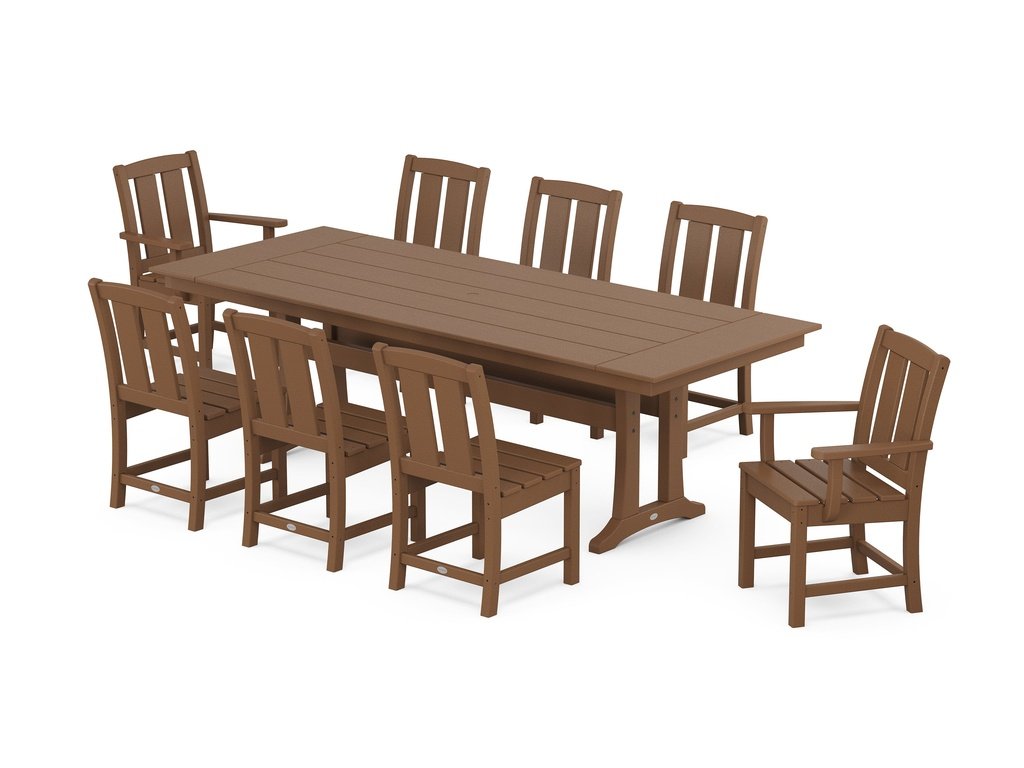 Mission 9-Piece Farmhouse Dining Set with Trestle Legs Photo