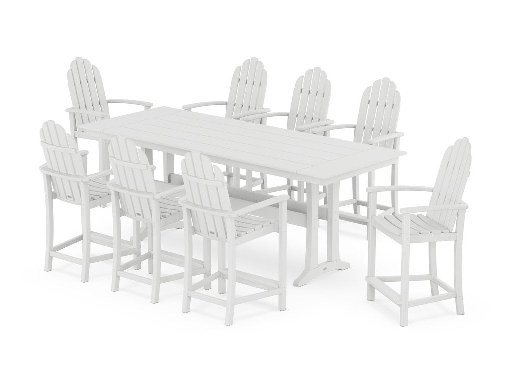 Classic Adirondack 9-Piece Farmhouse Counter Set with Trestle Legs Photo