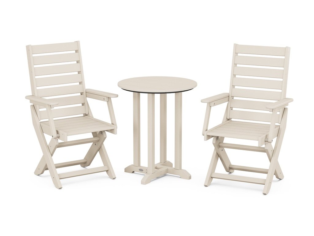 Captain Folding Chair 3-Piece Round Dining Set Photo