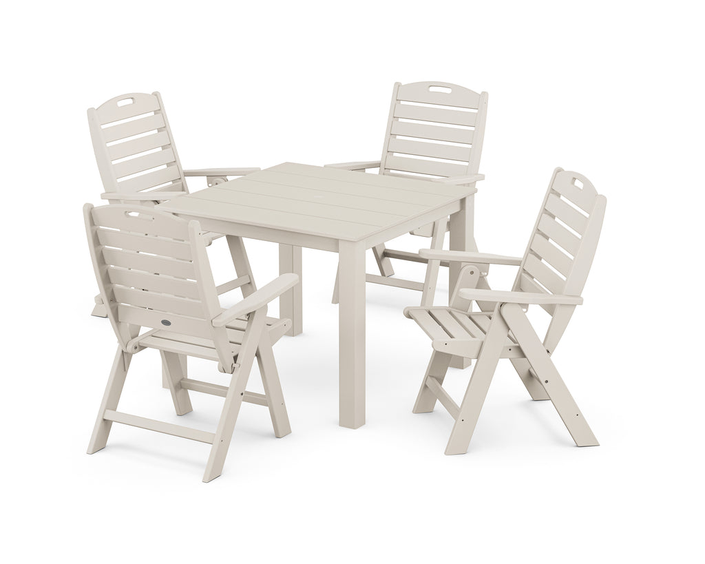 Nautical Folding Highback Chair 5-Piece Parsons Dining Set Photo