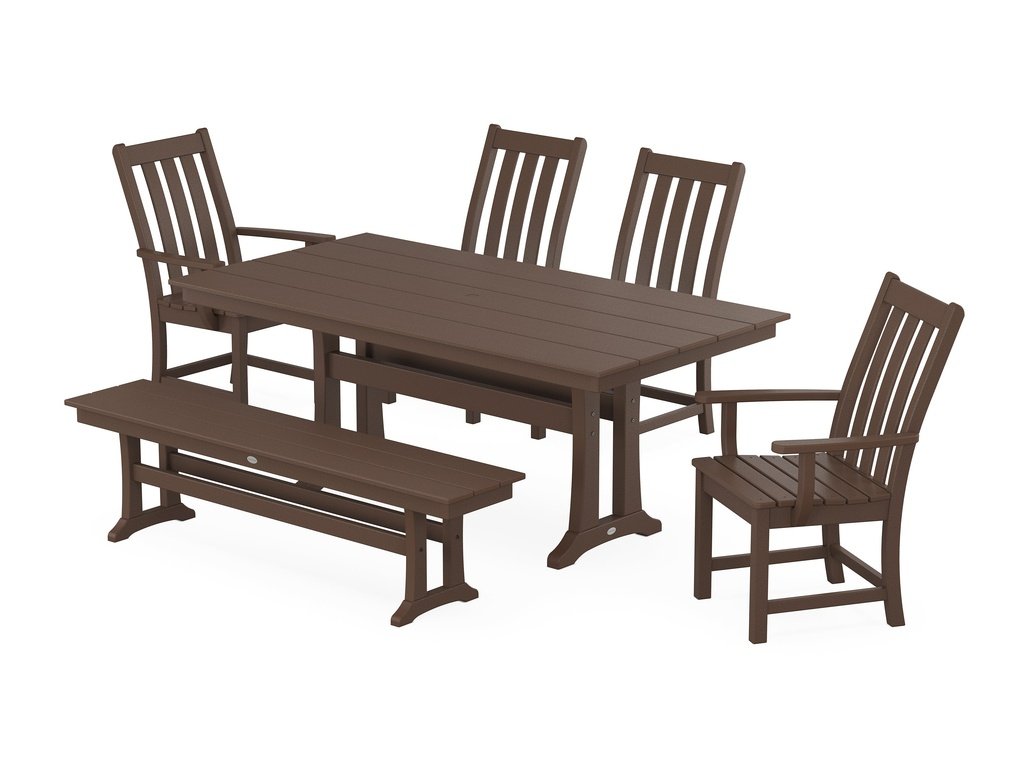 Vineyard 6-Piece Farmhouse Dining Set With Trestle Legs Photo