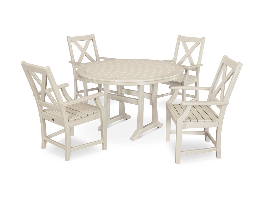 Braxton 5-Piece Nautical Trestle Arm Chair Dining Set Photo