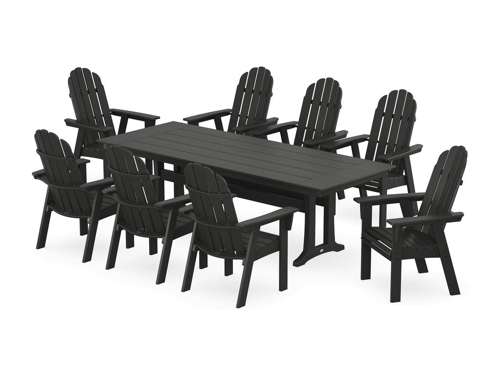 Vineyard 9-Piece Curveback Adirondack Farmhouse Dining Set with Trestle Legs Photo