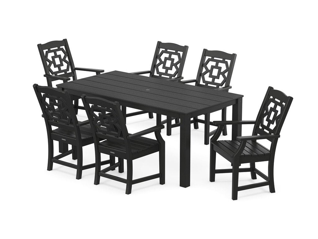 Chinoiserie Arm Chair 7-Piece Parsons Dining Set Photo