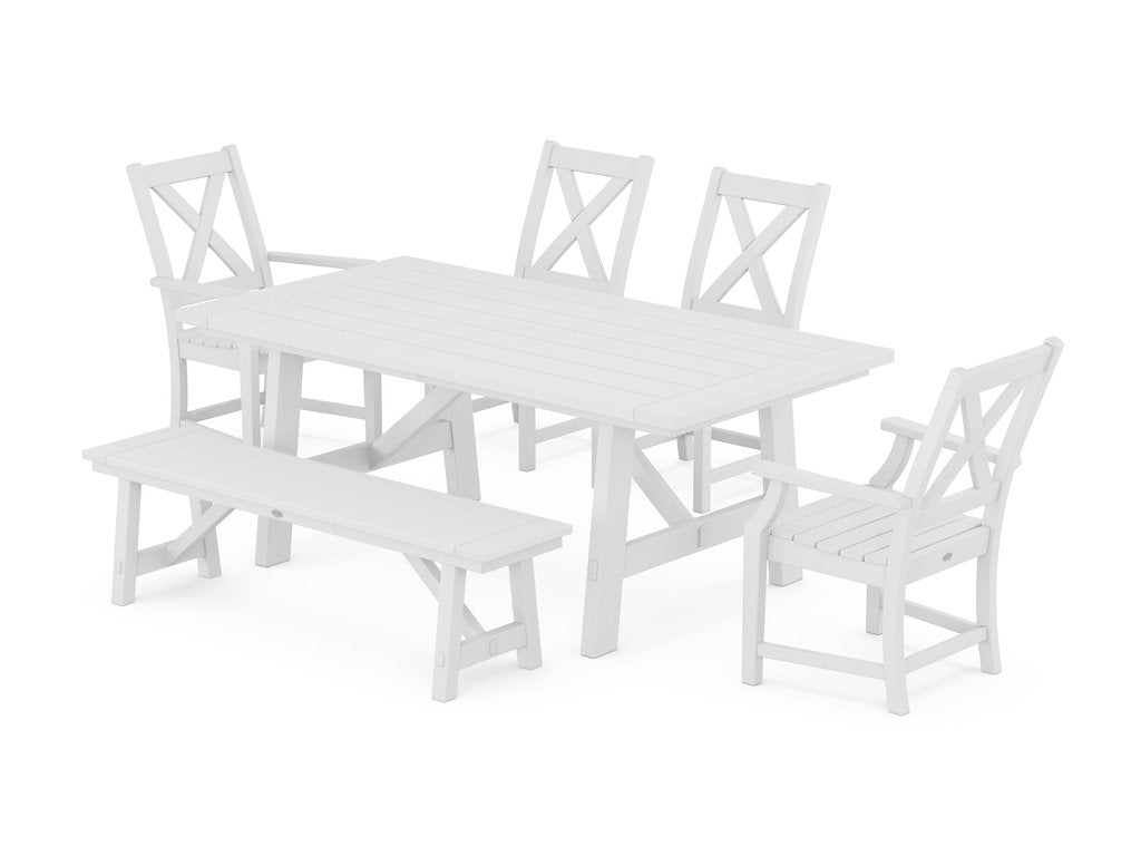 Braxton 6-Piece Rustic Farmhouse Dining Set With Trestle Legs Photo