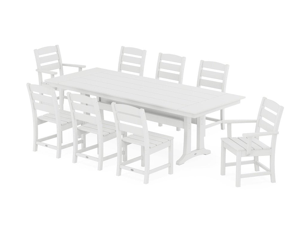 Lakeside 9-Piece Farmhouse Dining Set with Trestle Legs Photo