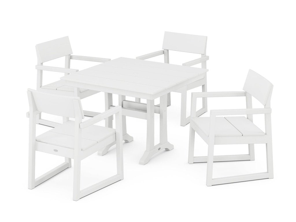 EDGE 5-Piece Farmhouse Dining Set With Trestle Legs Photo