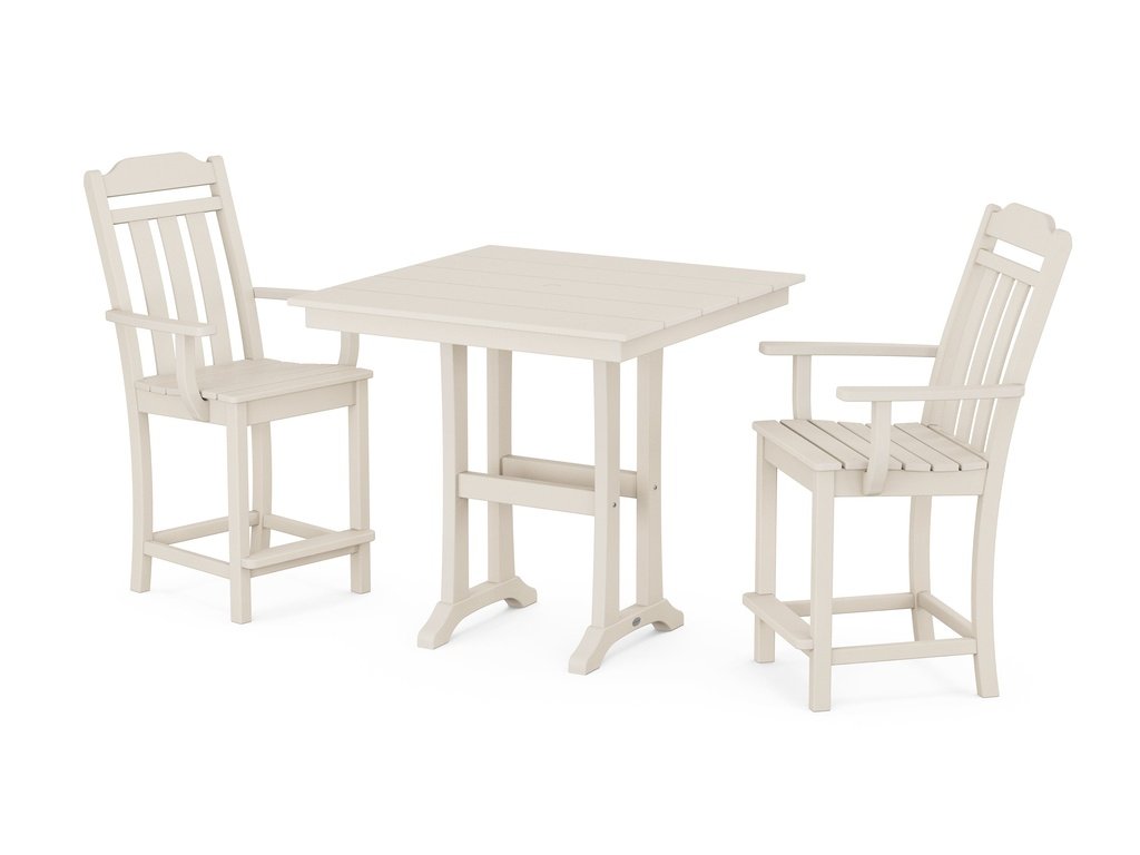 Country Living 3-Piece Farmhouse Counter Set with Trestle Legs Photo