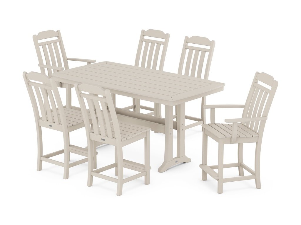 Country Living 7-Piece Counter Set with Trestle Legs Photo