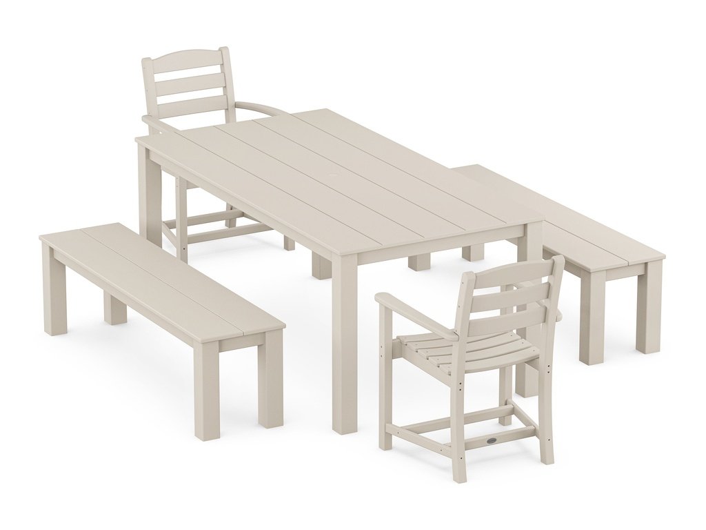 La Casa Cafe' 5-Piece Parsons Dining Set with Benches Photo