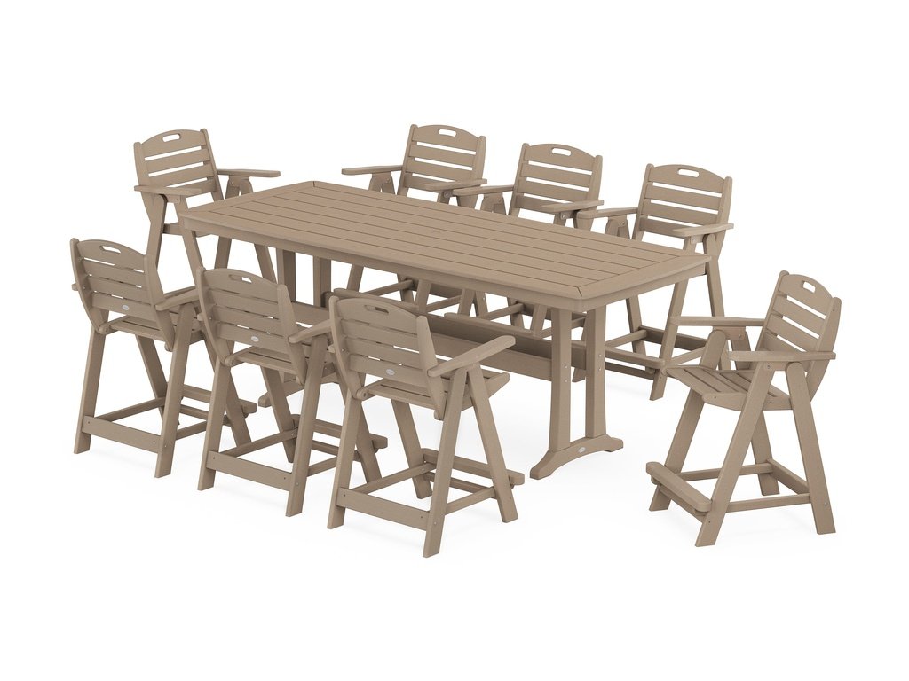 Nautical 9-Piece Counter Set with Trestle Legs Photo