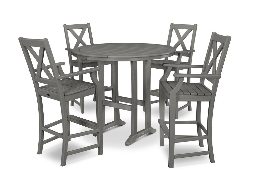 Braxton 5-Piece Nautical Trestle Arm Chair Bar Set Photo