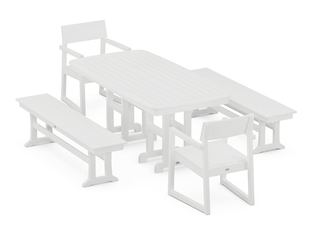 EDGE 5-Piece Dining Set with Benches Photo