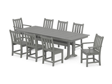 Traditional Garden 9-Piece Farmhouse Dining Set with Trestle Legs Photo