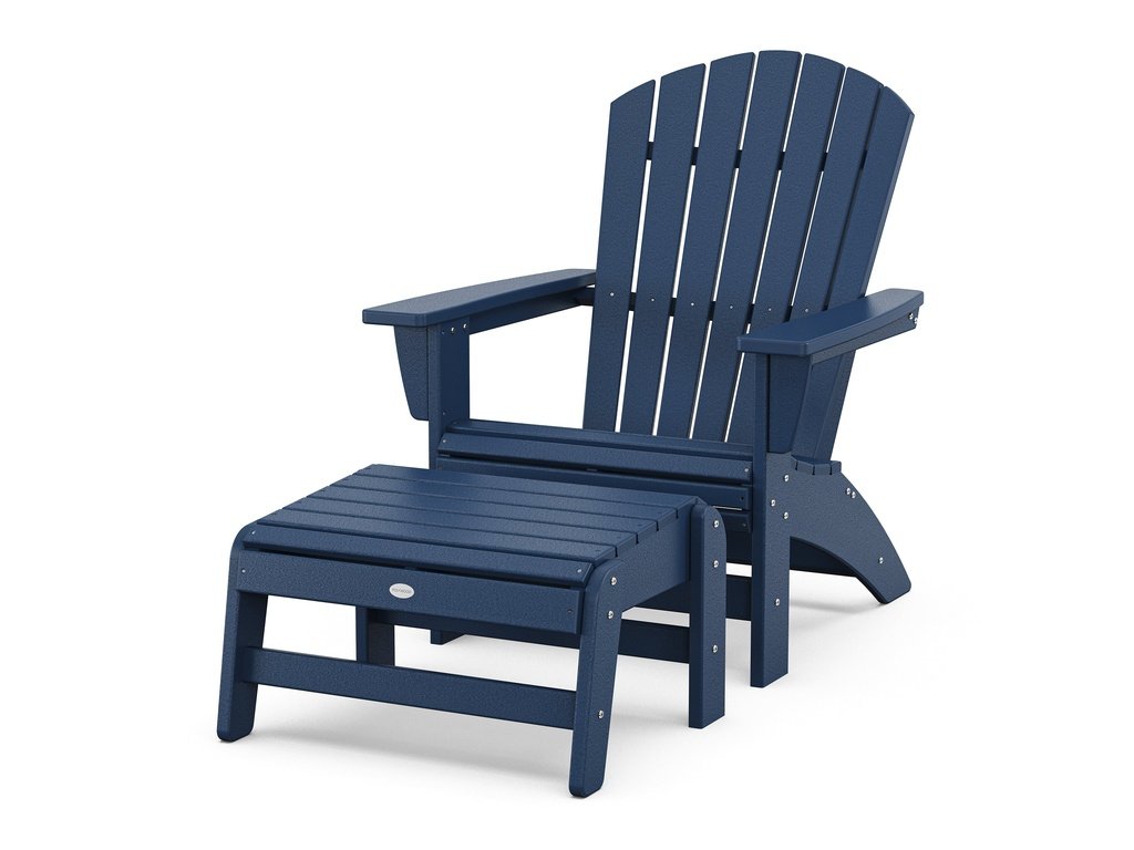 Nautical Grand Adirondack Chair with Ottoman Photo