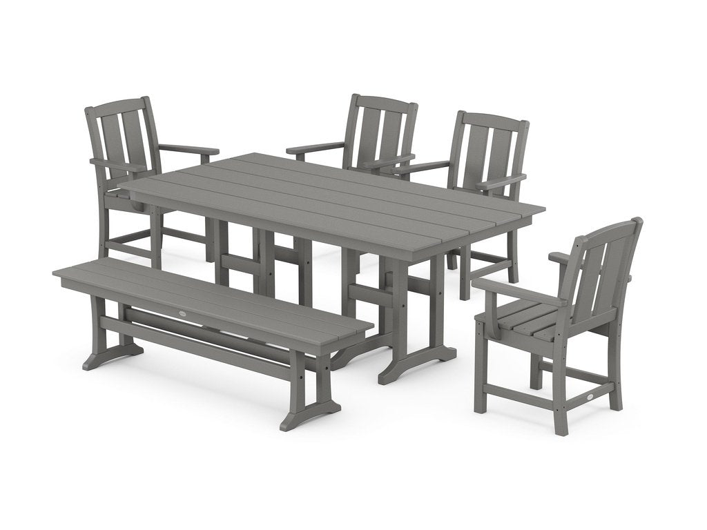 Mission 6-Piece Farmhouse Dining Set with Bench Photo