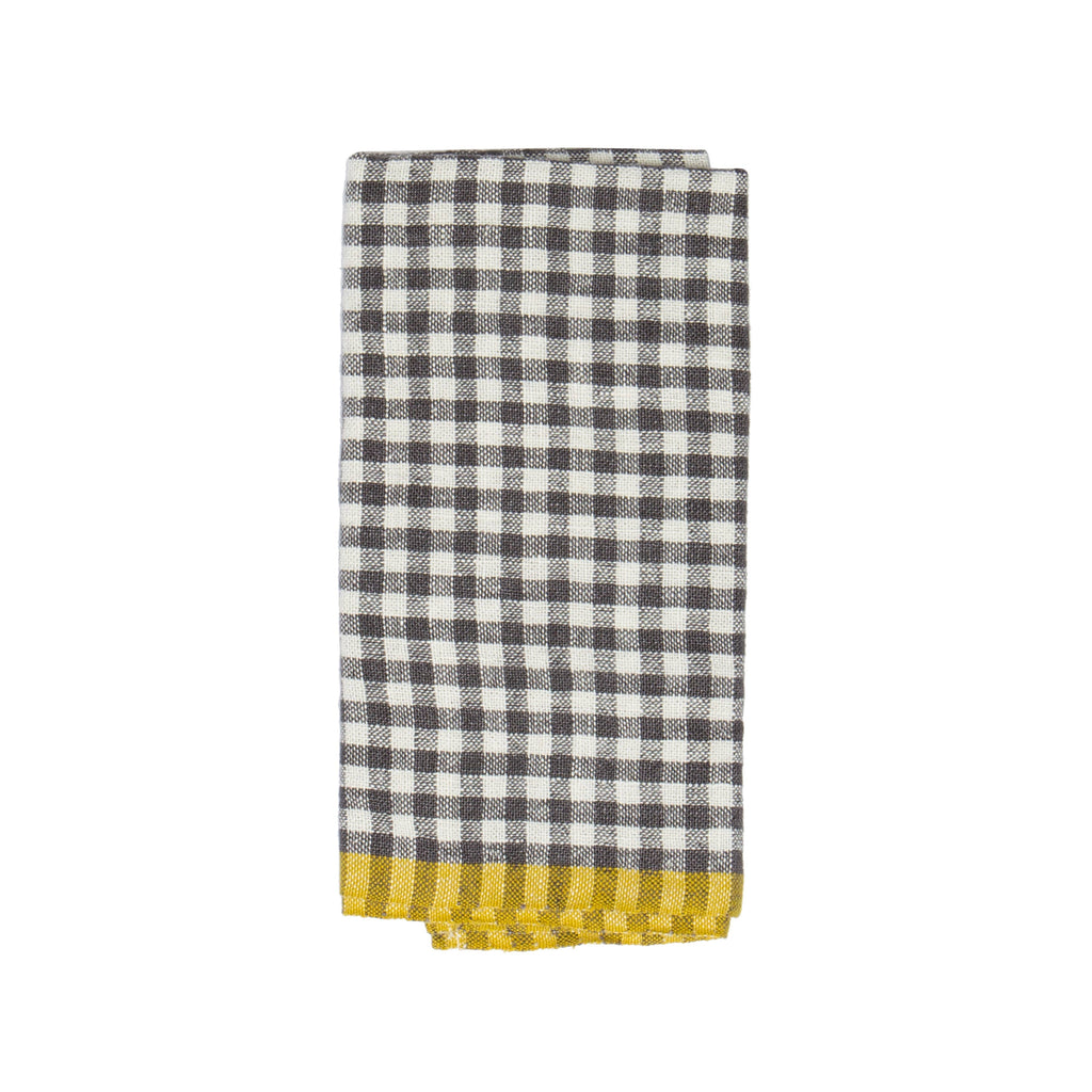 Two-Tone Gingham Grey and Dijon Towels