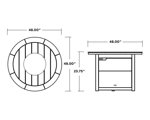 Round 48" Fire Pit Table | Natural Finish - Retreat Home Furniture