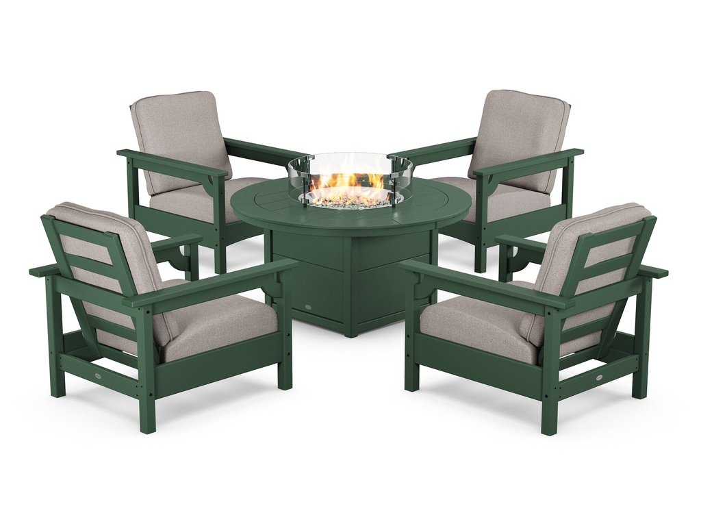 Club 5-Piece Conversation Set with Fire Pit Table Photo