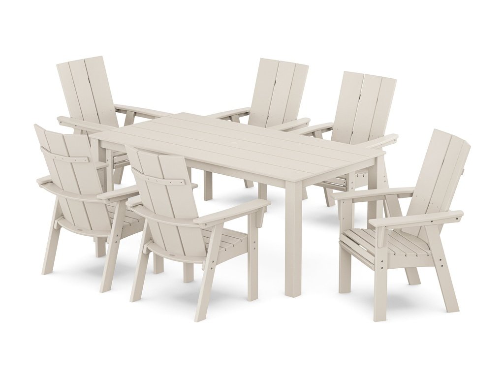 Modern Curveback Adirondack 7-Piece Parsons Dining Set Photo