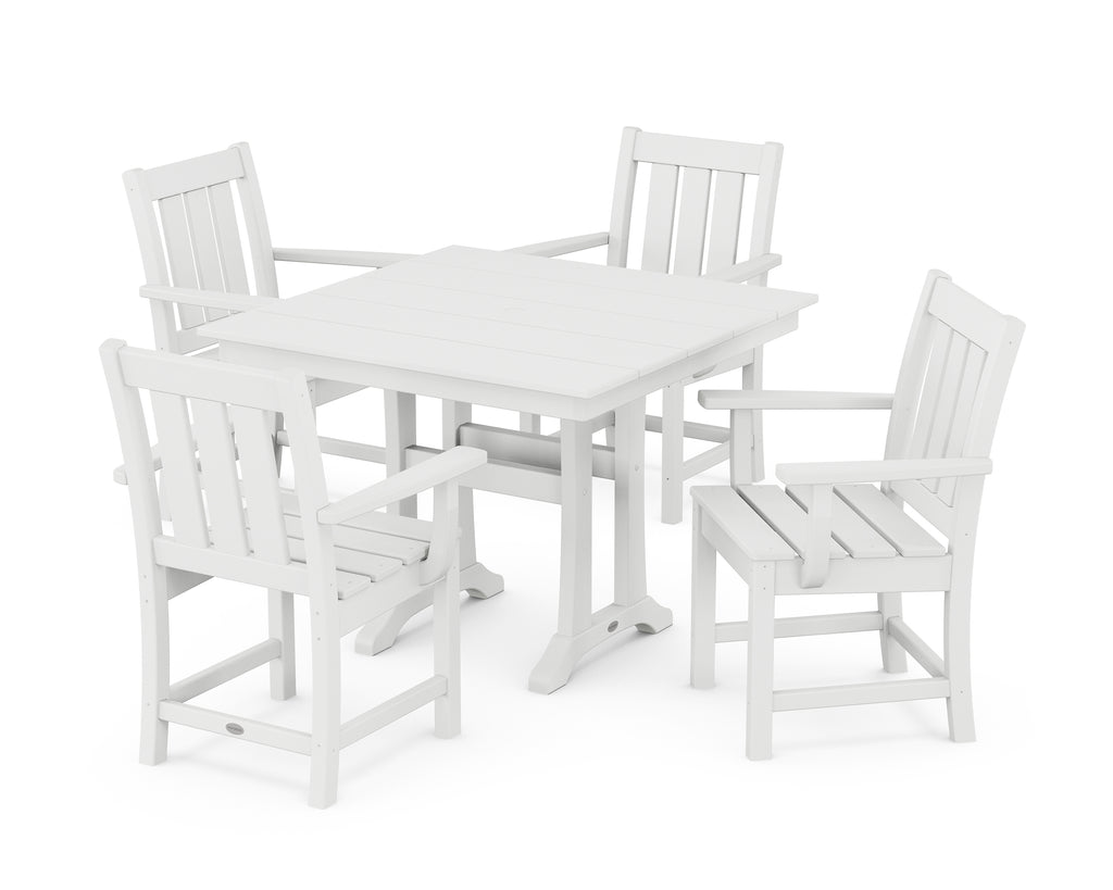 Oxford 5-Piece Farmhouse Dining Set with Trestle Legs Photo